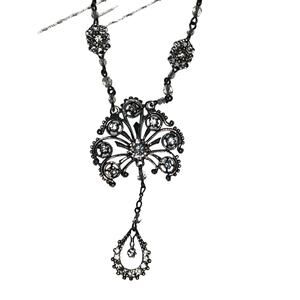 Victorian Crystal & Rhinestone Double Pendant Necklace
